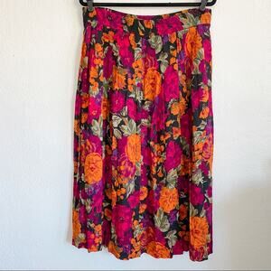 Mariani Vintage Elastic Waist Floral Skirt Size 10